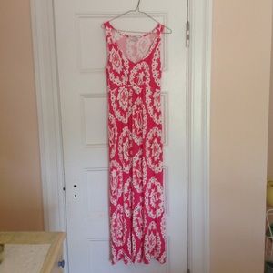 Boden Pink and Orange Maxi Dress Sz 8